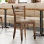 Lancaster Table & Seating Vintage Finish Wood Ladder Back Chair with Taupe Vinyl Seat - Detached Seat