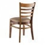 Lancaster Table & Seating Vintage Finish Wood Ladder Back Chair with Taupe Vinyl Seat - Detached Seat