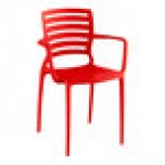 Lancaster Table & Seating Alto Buoy Red Slat Back Resin Arm Chair Lancaster Table & Seating Alto Buoy Red Slat Back Resin Arm Chair