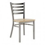 Lancaster Table & Seating Clear Coat Finish Ladder Back Chair with Black Wood Seat - Detached Seat Lancaster Table & Seating Clear Coat Finish Ladder Back Chair with Black Wood Seat - Detached Seat