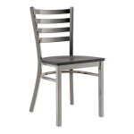 Lancaster Table & Seating Clear Coat Finish Ladder Back Chair with Black Wood Seat - Detached Seat Lancaster Table & Seating Clear Coat Finish Ladder Back Chair with Black Wood Seat - Detached Seat