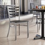 Lancaster Table & Seating Clear Coat Finish Ladder Back Chair with Black Wood Seat - Detached Seat Lancaster Table & Seating Clear Coat Finish Ladder Back Chair with Black Wood Seat - Detached Seat