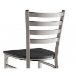 Lancaster Table & Seating Clear Coat Finish Ladder Back Chair with Black Wood Seat - Detached Seat Lancaster Table & Seating Clear Coat Finish Ladder Back Chair with Black Wood Seat - Detached Seat