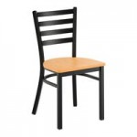Lancaster Table & Seating Clear Coat Finish Ladder Back Chair with Black Wood Seat - Detached Seat Lancaster Table & Seating Clear Coat Finish Ladder Back Chair with Black Wood Seat - Detached Seat