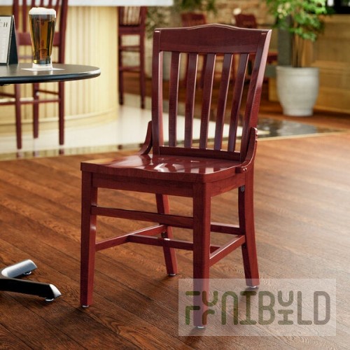 Lancaster Table & Seating Mahogany Finish Wood School House Chair