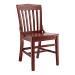 Lancaster Table & Seating Mahogany Finish Wood School House Chair Lancaster Table & Seating Mahogany Finish Wood School House Chair