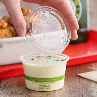 World Centric 4-9 oz. Clear Compostable PLA Flat Lid - 1,000/Case