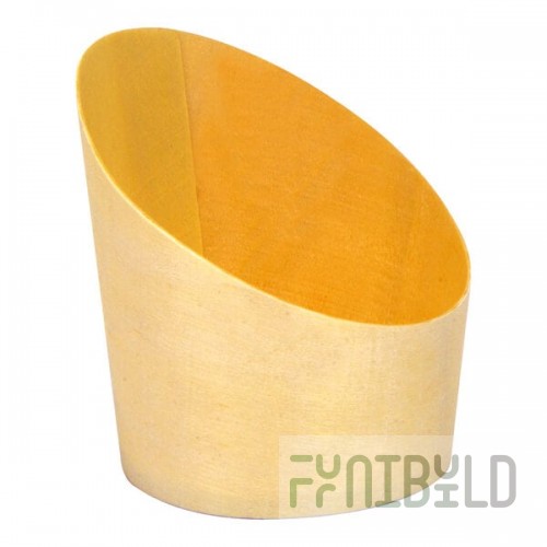 Front of the House Servewise 3 oz. Compostable Wood Slanted Cup - 200/Case