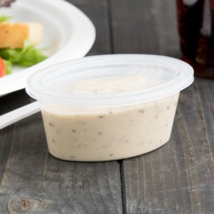 Pactiv Newspring E503 ELLIPSO 3 oz. Oval Souffle / Portion Cup with Lid - 500/Case Pactiv Newspring E503 ELLIPSO 3 oz. Oval Souffle / Portion Cup with Lid - 500/Case