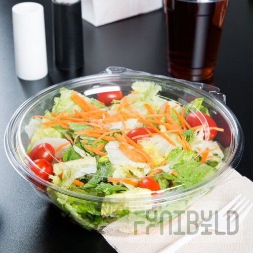 Dart SafeSeal 48 oz. Plastic Tamper-Resistant, Tamper-Evident Bowl with Flat Lid - 100/Case