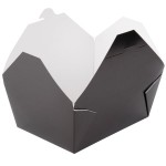 Fold-Pak 04BPBLACKM Bio-Pak Black Microwavable Paper #4 Take-Out Containers 7 3/4