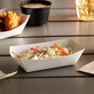 #40 6 oz. White Customizable Paper Food Tray - 1,000/Case #40 6 oz. White Customizable Paper Food Tray - 1,000/Case