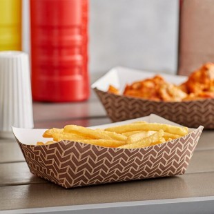 Carnival King #250 2 1/2 lb. Cornerstone Paper Food Tray - 500/Case Carnival King #250 2 1/2 lb. Cornerstone Paper Food Tray - 500/Case