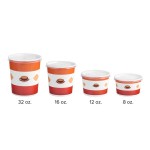 Choice 12 oz. Double Poly-Coated Paper Soup / Hot Food Cup with Vented Plastic Lid - 250/Case Choice 12 oz. Double Poly-Coated Paper Soup / Hot Food Cup with Vented Plastic Lid - 250/Case