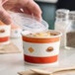 Choice 12 oz. Double Poly-Coated Paper Soup / Hot Food Cup with Vented Plastic Lid - 250/Case Choice 12 oz. Double Poly-Coated Paper Soup / Hot Food Cup with Vented Plastic Lid - 250/Case