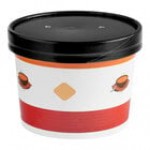 Choice 12 oz. Double Poly-Coated Paper Soup / Hot Food Cup with Vented Plastic Lid - 250/Case Choice 12 oz. Double Poly-Coated Paper Soup / Hot Food Cup with Vented Plastic Lid - 250/Case