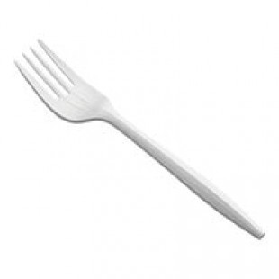 Choice Medium Weight White Polypropylene Plastic Fork - 1,000/Case