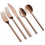 Acopa Phoenix Satin 18/0 Stainless Steel Forged Flatware 5-Piece Set - Sample