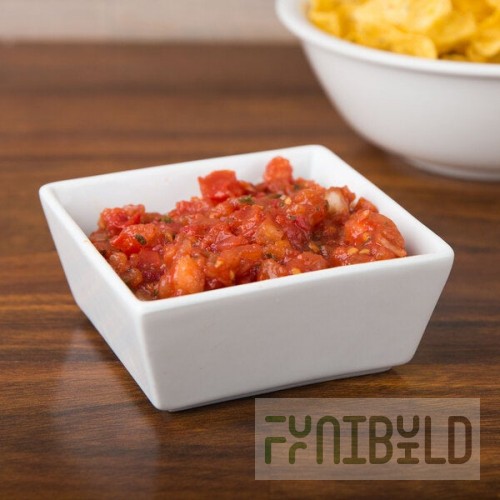 CAC F-BW5 Fortune China White 12 oz. Square Bowl - 48/Case