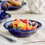 Acopa Capri 4.5 oz. Deep Sea Cobalt Stoneware Fruit Bowl / Monkey Dish - 48/Case