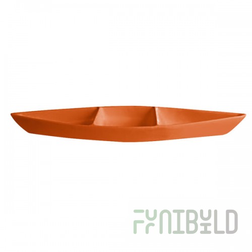 G.E.T. Enterprises BT319-MOD-TG Bugambilia 6.9 Qt. Smooth MOD Finish Tangerine Resin-Coated Aluminum Deep Boat with Dividers