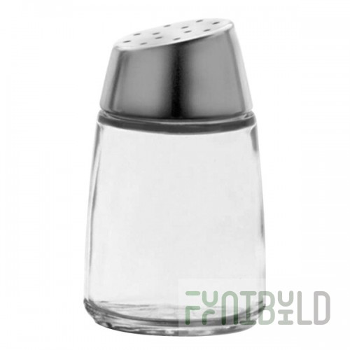 Vollrath 802-12 Traex® Dripcut® Continental Collection 2 oz. Glass Salt and Pepper Shaker with Chrome Top - 12/Case