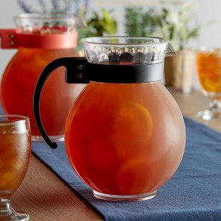 GET P-4091 90 oz. Customizable Tahiti Clear Plastic Pitcher with Black Handle GET P-4091 90 oz. Customizable Tahiti Clear Plastic Pitcher with Black Handle