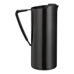 Service Ideas 64.2 oz. Slim Black Onyx Stainless Steel Pitcher with Guard X7025BSBXV2