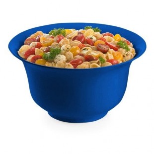 TableCraft CW3130CBL 3.25 Qt. Cobalt Blue Cast Aluminum Tulip Salad Bowl