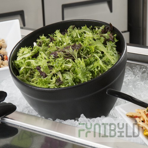 G.E.T. Enterprises FRD36BB Bugambilia 11.6 Qt. Classic Textured Finish Black Resin-Coated Aluminum Miami Round Bowl