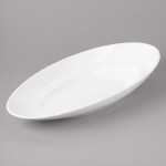 Bon Chef 1100014P Slanted Oval 26 oz. White Porcelain Bowl - 6/Pack Bon Chef 1100014P Slanted Oval 26 oz. White Porcelain Bowl - 6/Pack