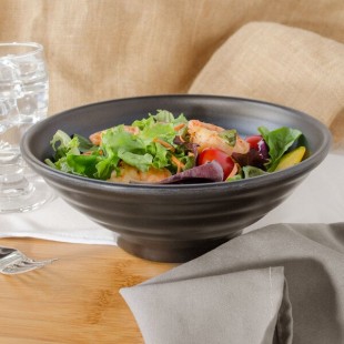 GET B-549-BK Nara 1.5 qt. Black Matte Melamine Bowl - 12/Case