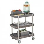 Cal-Mil 3826-1124-83 Ashwood Gray Oak Wood Notched Rectangular Riser Shelf - 11 Cal-Mil 3826-1124-83 Ashwood Gray Oak Wood Notched Rectangular Riser Shelf - 11
