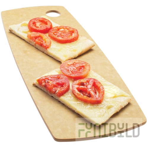 Cal-Mil 1531-612-14 Natural Round Edge Rectangular Flat Bread Serving Board - 12