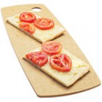 Cal-Mil 1531-612-14 Natural Round Edge Rectangular Flat Bread Serving Board - 12