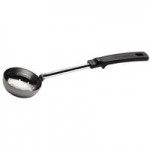 Vollrath 61157 2 oz. Black Solid Round Stainless Steel Spoodle® Portion Spoon with Grip 'N Serve® Handle