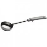 Vollrath 61157 2 oz. Black Solid Round Stainless Steel Spoodle® Portion Spoon with Grip 'N Serve® Handle