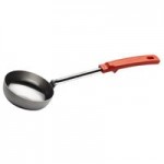 Vollrath 61157 2 oz. Black Solid Round Stainless Steel Spoodle® Portion Spoon with Grip 'N Serve® Handle