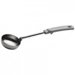 Vollrath 61157 2 oz. Black Solid Round Stainless Steel Spoodle® Portion Spoon with Grip 'N Serve® Handle