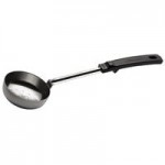 Vollrath 61157 2 oz. Black Solid Round Stainless Steel Spoodle® Portion Spoon with Grip 'N Serve® Handle