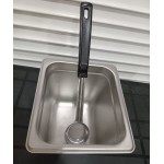 Vollrath 61157 2 oz. Black Solid Round Stainless Steel Spoodle® Portion Spoon with Grip 'N Serve® Handle