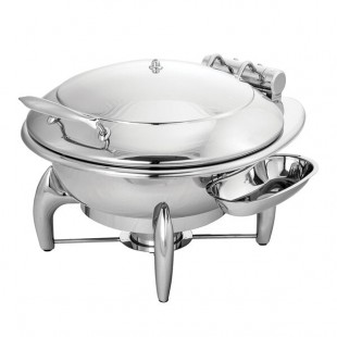 Walco Idol from Steelite International WLWI6LML 7 Qt. Round Stainless Steel Chafer with Base and Metal Lid Walco Idol from Steelite International WLWI6LML 7 Qt. Round Stainless Steel Chafer with Base and Metal Lid