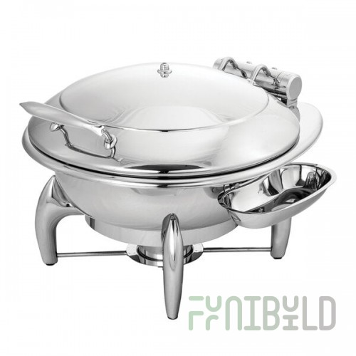 Walco Idol from Steelite International WLWI6LML 7 Qt. Round Stainless Steel Chafer with Base and Metal Lid