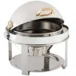 Bon Chef 12010CH Elite Round 8 Qt. Dripless Round Stainless Steel with Chrome Accents Roll Top Chafer with Contemporary Legs Bon Chef 12010CH Elite Round 8 Qt. Dripless Round Stainless Steel with Chrome Accents Roll Top Chafer with Contemporary Legs