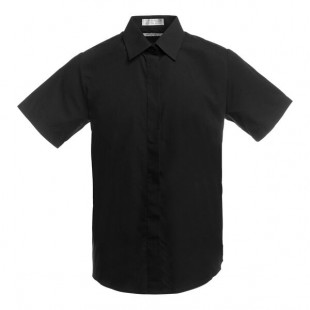 Henry Segal Women's Customizable Black Short Sleeve Cafe / Bistro Shirt - 2X