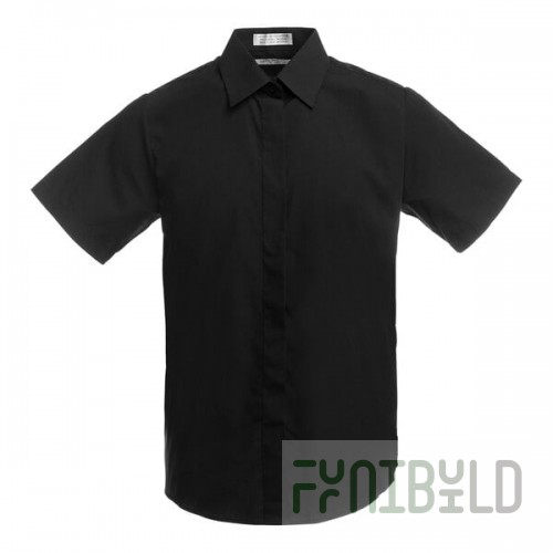 Henry Segal Women's Customizable Black Short Sleeve Cafe / Bistro Shirt - 2X