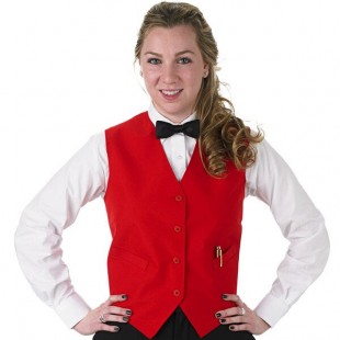 Henry Segal Women's Customizable Red Basic Server Vest - XS