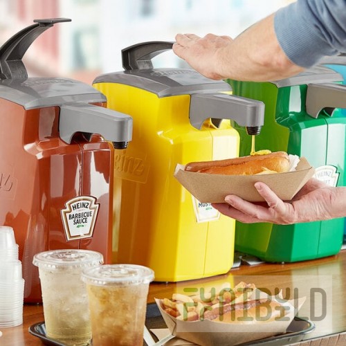 Heinz Keystone 1.5 Gallon Yellow Plastic Mustard Pump Dispenser