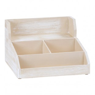 Cal-Mil Newport White-Washed Pine Wood Condiment Organizer 2019-113 - 15