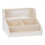 Cal-Mil Newport White-Washed Pine Wood Condiment Organizer 2019-113 - 15